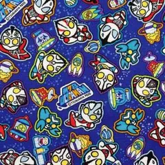 KOKKA M78ウルトラマン 宇宙遊泳柄 オックス生地 はぎれ ブルー