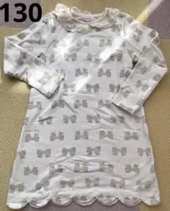 春服！メゾピアノ リボン柄　ワンピース　サイズ130