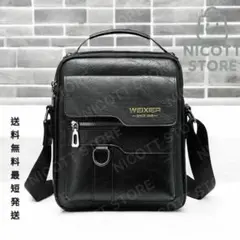 ショルダーバッグ 2wayバッグ 斜め掛けバッグ メンズ ビジネスバック 黒色