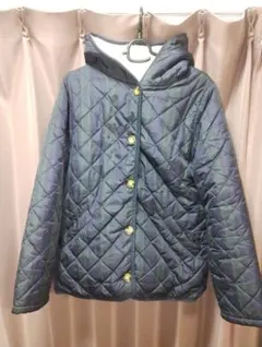 ネイビー キルティングジャケット フリース内側