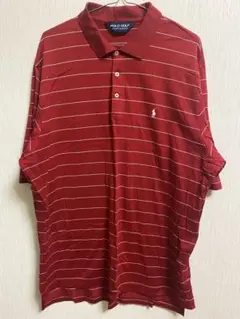 POLO GOLF 赤 ストライプ ポロシャツ XL