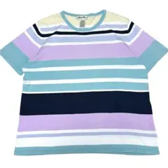 Eddie Bauer ボーダーTシャツ マルチカラー L 90s 白タグのサムネイル