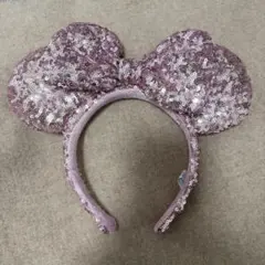 ピンク スパンコール リボン カチューシャ