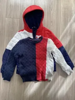 TOMMY HILFIGER フード付きダウンコート& セーター