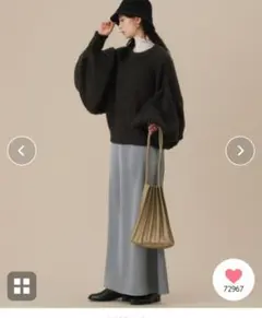 プリーツバック カーキ色 ポーチつき