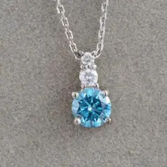 ブルーダイヤ 0.25ct程 ネックレス Pt900/Pt850