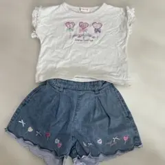 mezzo piano トップス・ショートパンツ 2点セット