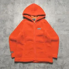 【OUTDOOR】 ボアフリース パーカー オレンジ フルジップ M カジュアル