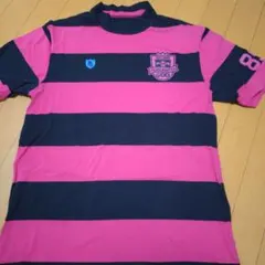 PEARLY GATES ピンク黒ストライプシャツ