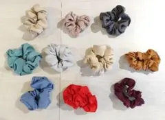 【ハンドメイド】シュシュ まとめ売り 10種セット [D-001]◇