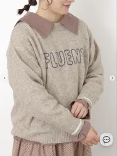 Samansa Mos2ロゴ刺繍プルオーバーニット