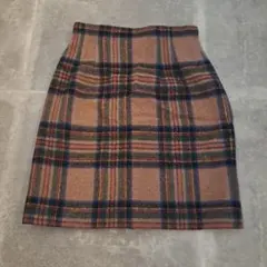 タイトスカート　チェック　膝丈　中古