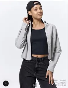 【新品未使用品】オックスフォードショートシャツ GUグレー オンライン限定サイズ