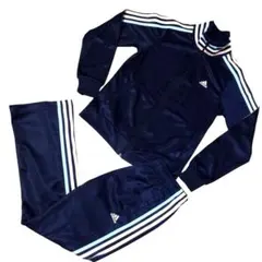 adidas セットアップジャージ 上下セット 紺 S レディース