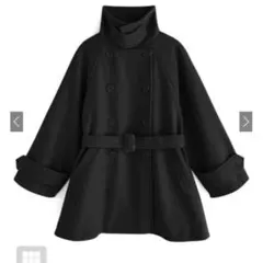 【GRL】ベルト付きマルチWayフェイクウールコート　ブラック［fo1762］