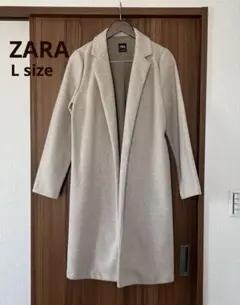【美品】　ZARA ロングコート チェスターコート　ベージュ　L