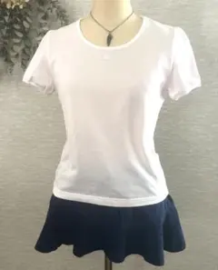 courreges クレージュ ロゴ刺繍 カットソー Tシャツ 38桜ピンクのサムネイル