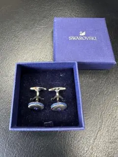 Swarovski シルバー ブルー カフス
