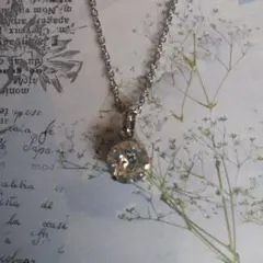 スワロフスキークリスタル8mmクリア ラウンドカットネックレス