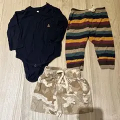 baby GAP 3点セット くまロンパース カモフラショートパンツ ボーダー