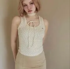 トップス andmary andmary Flower ribbon tops Andmary Flower ribbon tops アンドマリー｜Yahoo!フリマ（旧PayPay