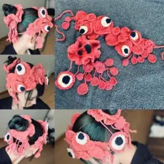ミャクミャクのカチューシャとシュシュとつけ襟のセット