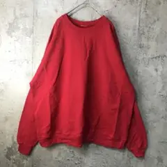 B270古着　トレーナー　スウェット　赤　無地　90s Y2K