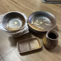 古備前天ぷら陶器食器セット