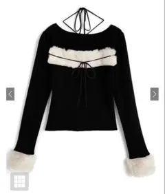 増田彩乃着用ファーホルターネックリボンニットトップスGRL ru1387