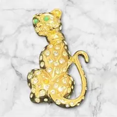 NINA RICCI（ニナリッチ）　ヴィンテージブローチ ヒョウ　ゴールドのサムネイル