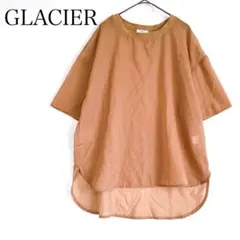 シアーブラウス 五分袖 (M) 透け感 プルオーバー 重ね着 ブラウン系