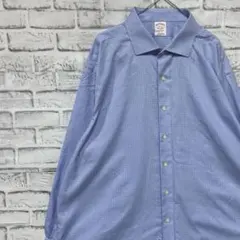 ブルックスブラザーズ長袖シャツ！ブルーチェック2XL 0402