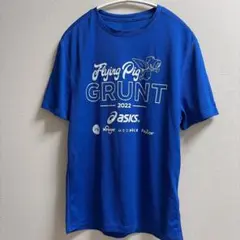 アシックス プリント 半袖 クルーネック Ｔシャツ S青 ポリエステルのサムネイル