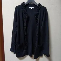 NARACAMICIE　ナラカミーチェ フリル付　カーディガン 黒　アウター