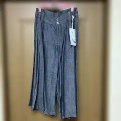 未使用　jeffley テンセル　リネン　ワイドパンツ(半端丈)
