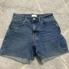 H＆M ダークブルー カジュアルショートパンツ