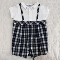 ファミリア　ロンパース　フォーマル　セレモニー　チェック