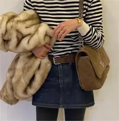 Burberry BLUE LABEL デニム ミニ スカート ロゴボタン