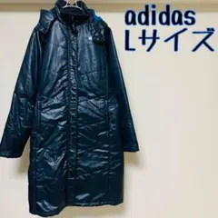 アディダス　ベンチコート　ロングコート　防寒　Lサイズ　レディース　ナイロン