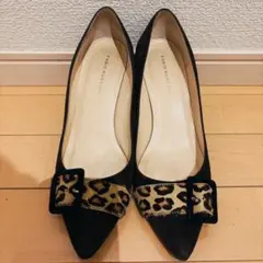 ファビオルスコーニ パンプス ヒョウ柄 こげ茶 ダークブラウン 24cm