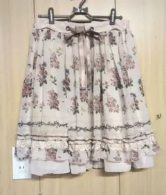 アクシーズフェムaxesfemme薔薇ローズ花柄シフォンフレアスカート