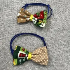 （美品）わんちゃん用・クリスマスデザイン首飾り（2コセット）