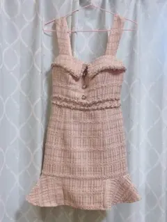 ROBE de FLEURS ラメツイード ピンク キャバドレス