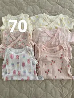 ユニクロ UNIQLO ベビー肌着 メッシュ タンクトップ 半袖6点セット