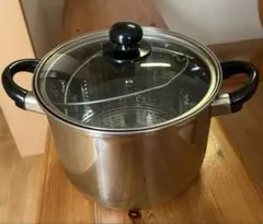IH対応　ガラス蓋付き 両手蒸し器 パスタポットのサムネイル