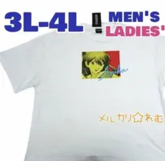 新品エヴァンゲリオン半袖Tシャツ 3L～4L大きいサイズアスカゆったり白 夏服