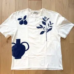 ZARA 白Tシャツ ボタニカル柄 メンズのサムネイル
