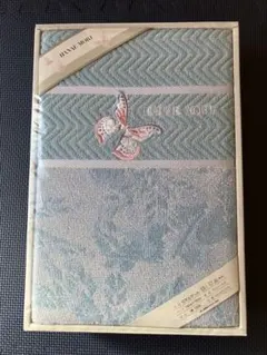 【新品・箱付】ハナエモリ タオルケット 西川産業 綿100% 蝶 ブルー系