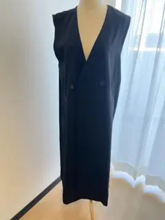 GLOBAL WORK ジレワンピース ブラック ノースリーブ ロングベスト