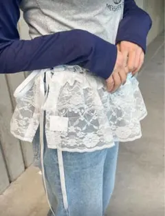 SHEIN ホワイト レース フリルスカート レイヤード